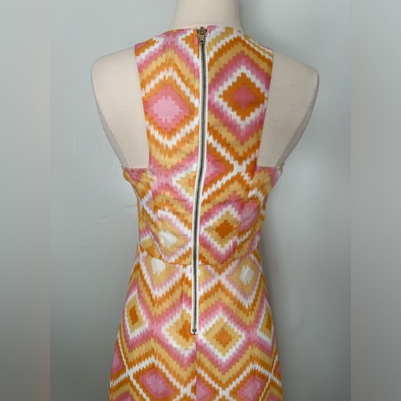 Bar III Coral Reef Pink/Orange Geometric Printed Racerback Maxi Dress - Picture 5 of 6